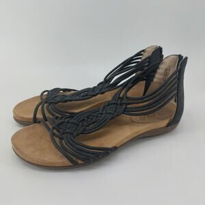 Me Too Women's Black Strappy Sandals  RH-Camila 9M Man-made